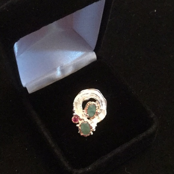 Genuine Art Moderne Emerald Ring - Picture 6 of 8